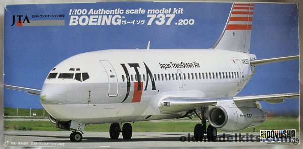 Doyusha 1/100 Boeing 737-200 - Japan TransOcean Air, 100-B3JT-1500 plastic model kit